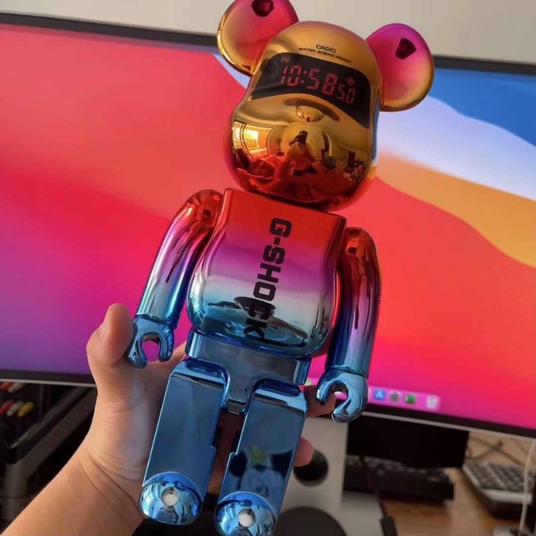 bearbrick400联名暴力熊摆件电镀积木熊公仔手办玩偶男友潮玩盲盒