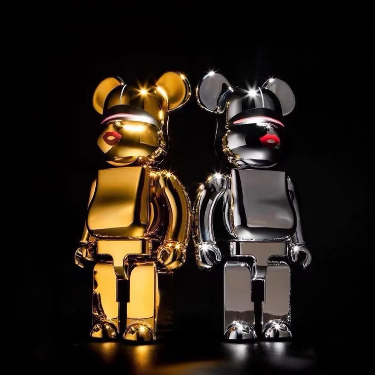 bearbrick400%积木熊暴力熊摆件空山2g电镀联名公仔模型潮玩盲盒
