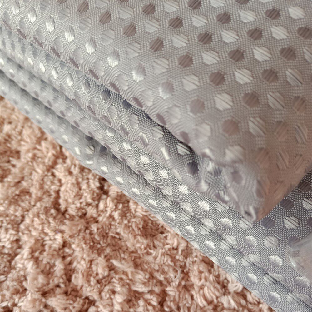 外贸出口素色提花华夫格单色纯灰健身房隔断窗帘窗帘布浴帘