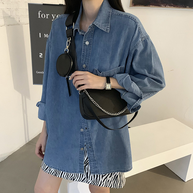 2021新款包包宽带单肩包链条小包斜挎复古百搭韩版ins港风女包潮 - 图1