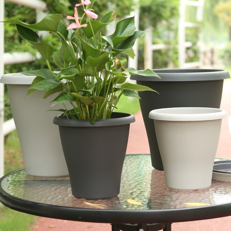 环球塑料花盆霍伦盆树脂圆形室内阳台种菜种花花盆