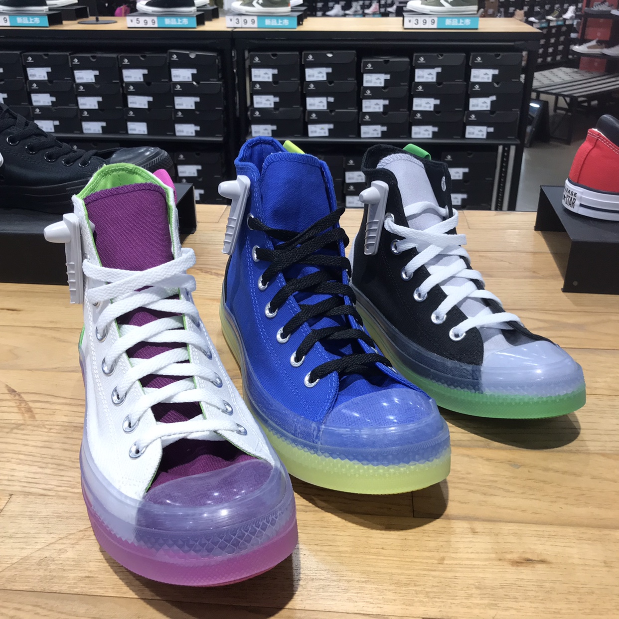 匡威cx水晶果冻透明超轻拼接高帮帆布鞋170833c帆布鞋