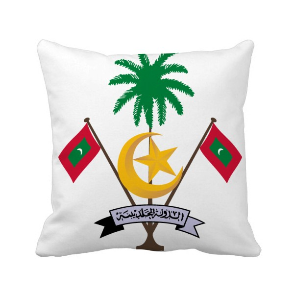 马尔代夫亚洲国徽方形抱枕沙发靠垫双面含芯礼物动漫毛绒