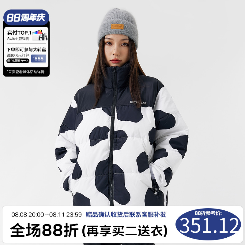 NOTFORMAD(NFM)男女冬季加厚潮牌情侣奶牛羽绒棉服国潮外套