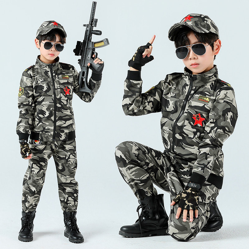 梦欣衣服秋装男童新款2021欣娃军装小孩5岁儿童演出服