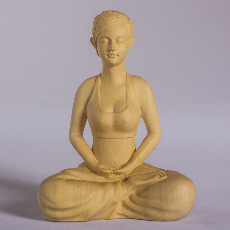 桧木木雕精品实木摆件客厅装饰雕刻中式古风工艺人物古典四大美女