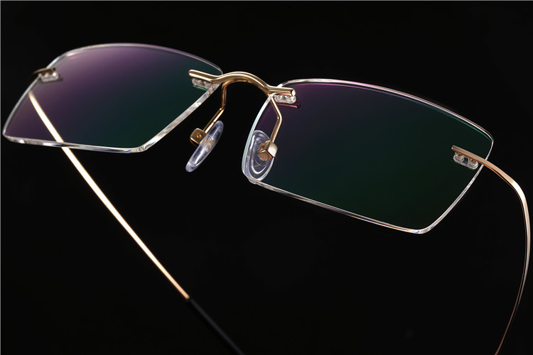 现货证书18k黄金眼镜框带无框框真金金子眼镜眼镜架