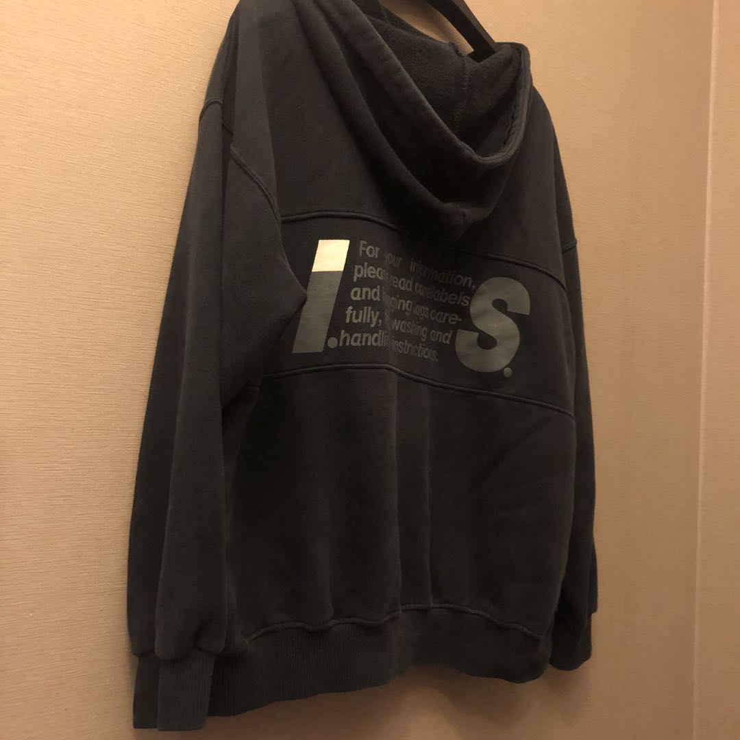 I.Sports Archive IS做旧复古水洗连帽卫衣拉链外套INS超火连帽