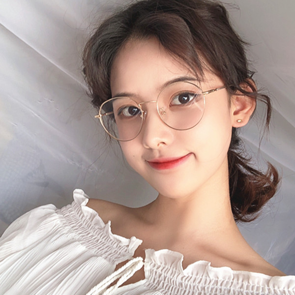 网红金属圆形眼镜镜框女韩版复古简约个性圆脸眼镜架