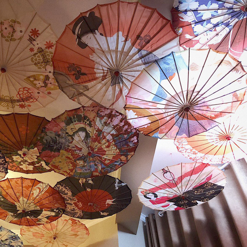 日式油纸纸伞和风樱花伞舞蹈古装餐厅吊顶装饰工艺伞