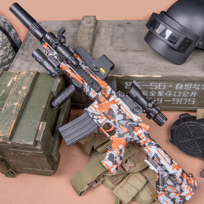 绝地吃鸡手自一体m416水蛋抢电动连发水弹枪m4满配步枪儿童玩具枪