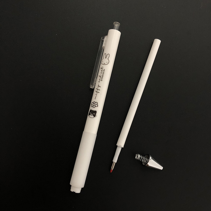 晨光miffy按动中性笔米菲038mm可爱少女心软胶护套签字笔h9107黑