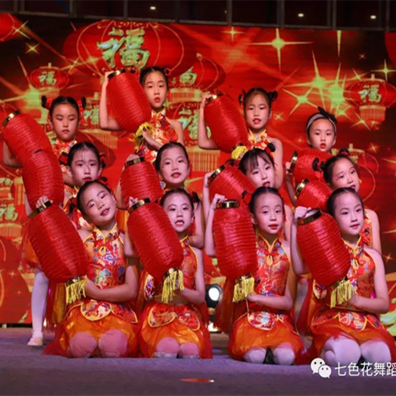灯笼六一幼儿园舞蹈道具说唱中国红伸收缩冬瓜灯笼