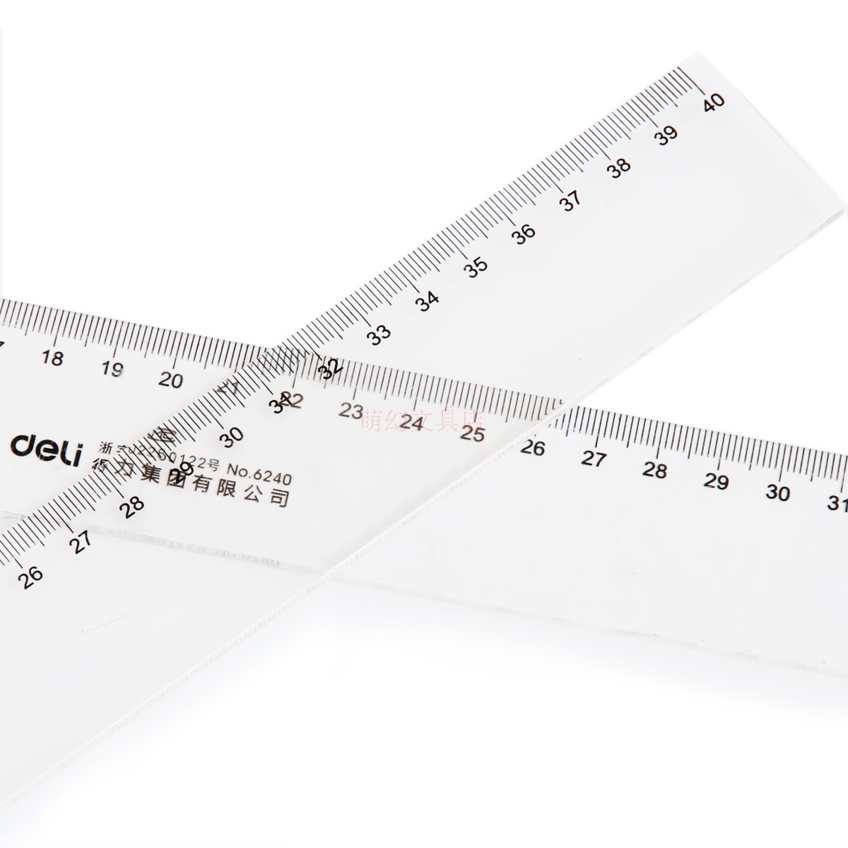 得力6240塑料透明直尺40厘米小学生文具测量工具各类尺
