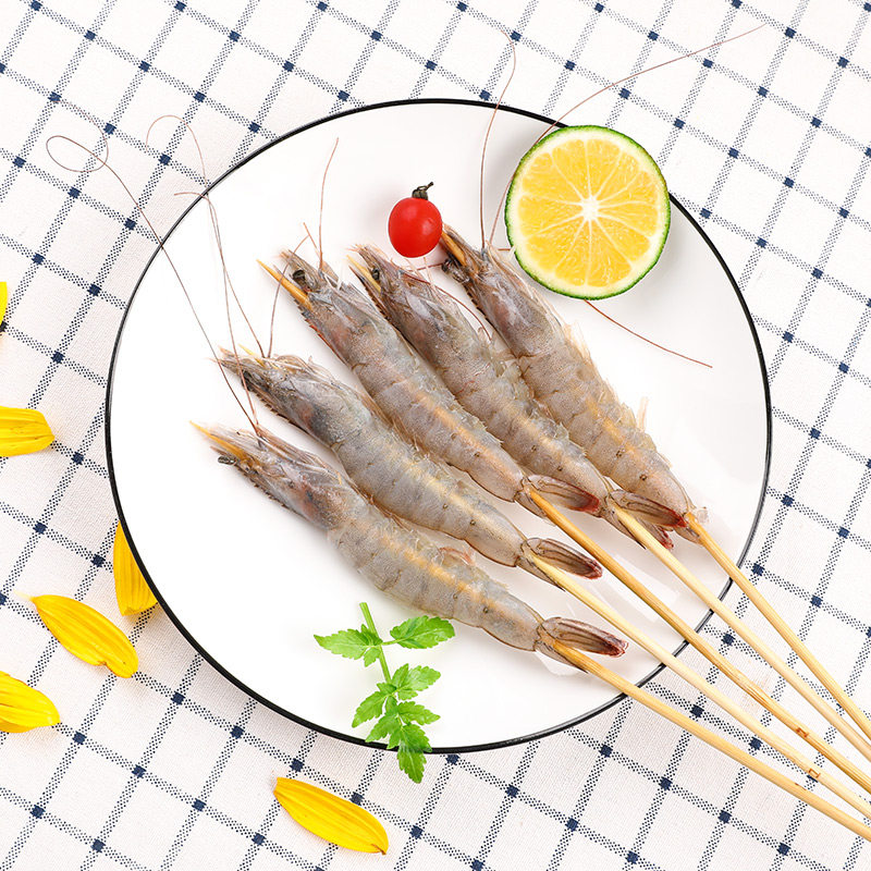 青虾1袋10串220克手把小串基围火锅串串食材虾类制品