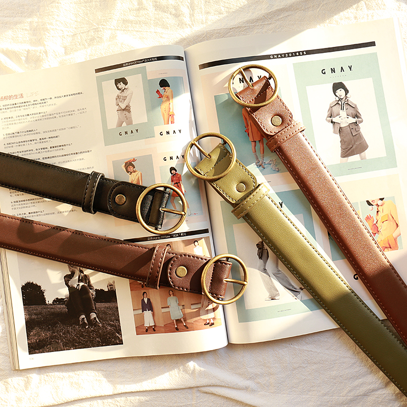 女士时尚皮带女真皮简约百搭韩国韩版学生牛仔装饰纯牛皮腰带裤带