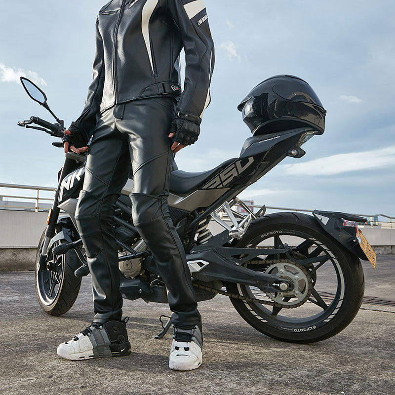 定制制版摩托车机车皮裤男加加厚骑行保暖防风皮裤