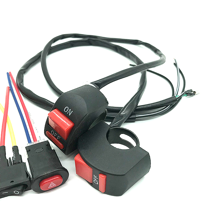 开关摩托车电动车改装双闪断电大灯按钮总成防水电动车开关
