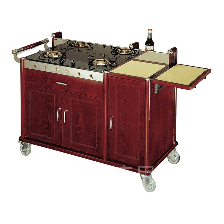 餐车酒店高单头移动鲍鱼车流流动楼面双头豪华餐车