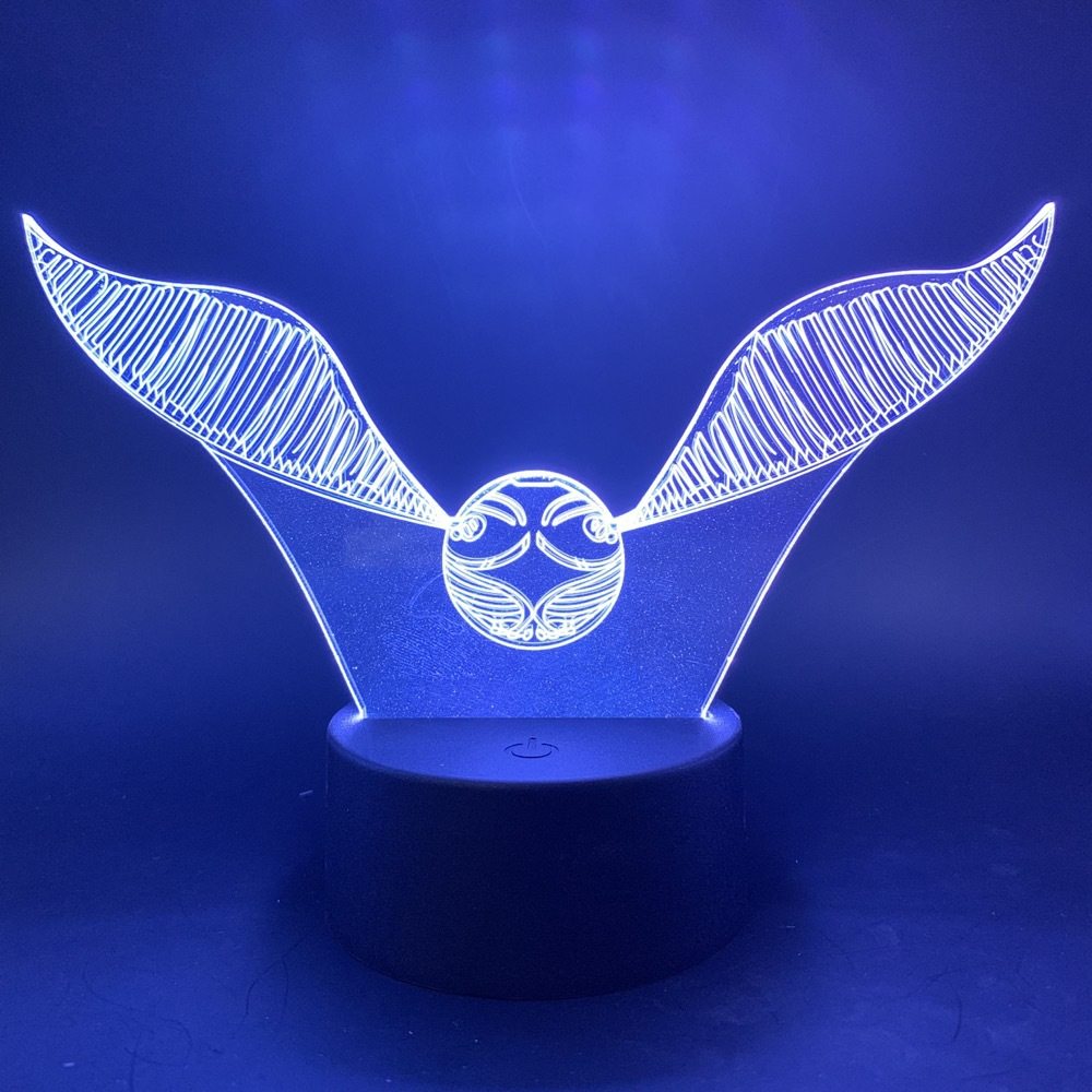 哈利波特3d小夜灯魁地世界杯魔法道具金色飞贼led小夜灯