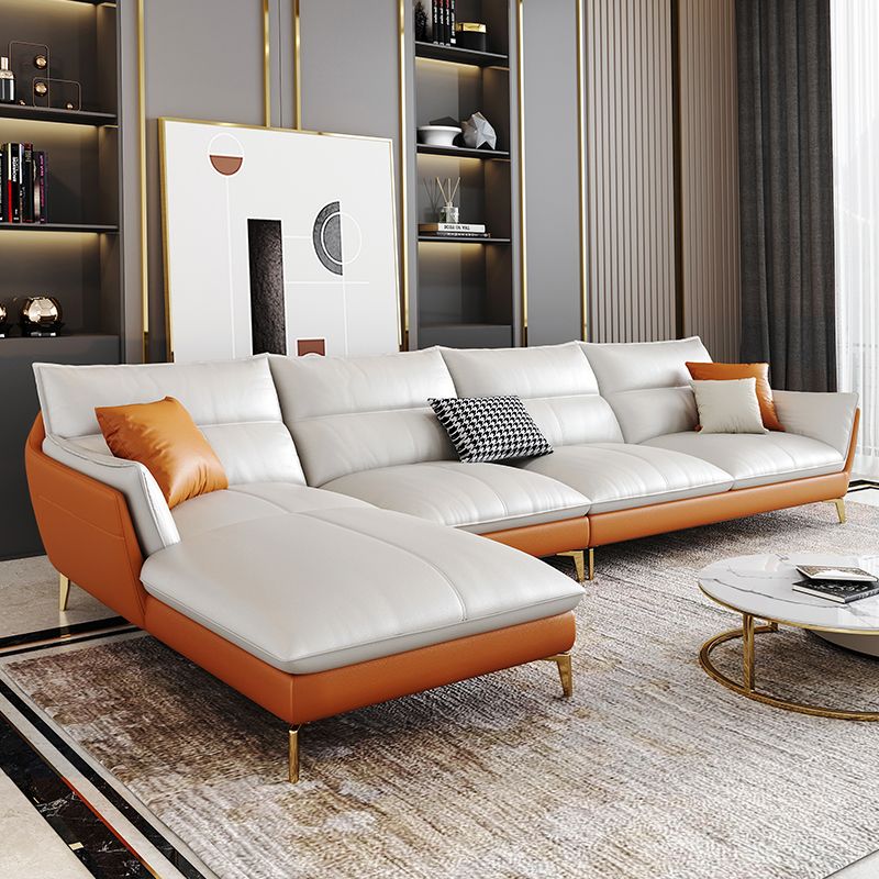 意式轻奢真皮沙发头层牛皮客厅大小户型现代极简皮艺沙发