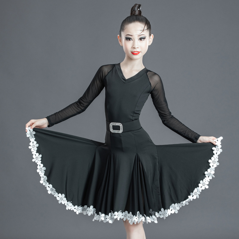 拉丁舞服女儿童新款春夏少儿考级艺考练功比赛儿童演出服