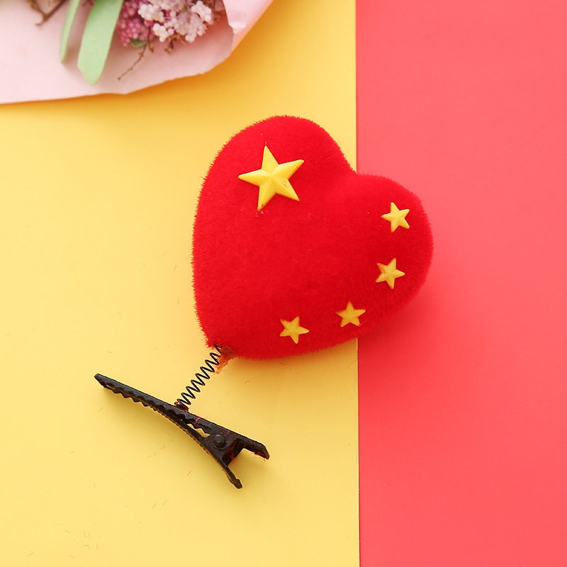 国潮儿童皮筋红色头饰国庆节宝宝五星红旗橡皮筋女童发饰