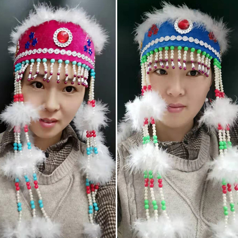 影视古装含香头饰香妃帽子服装蒙古族舞蹈抖音帽子