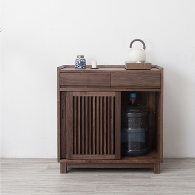 单界新中式实木胡桃木水柜茶水客厅烧水台储物茶餐