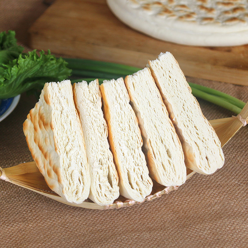 甘肃特产平凉百吉饼锅盔小吃3个大白饼子手工馍馍烧饼早餐肉夹馍