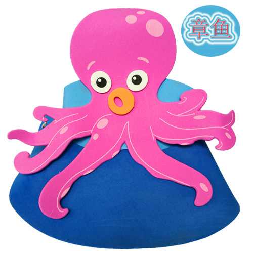 海洋动物头饰鲸鱼龙虾小鱼海豚章鱼头套幼儿园聚会装饰帽子