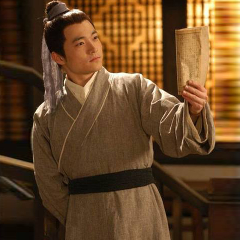 新款唐朝书生服落魄书生棉麻古装男汉服公子服少爷古装才子古装服