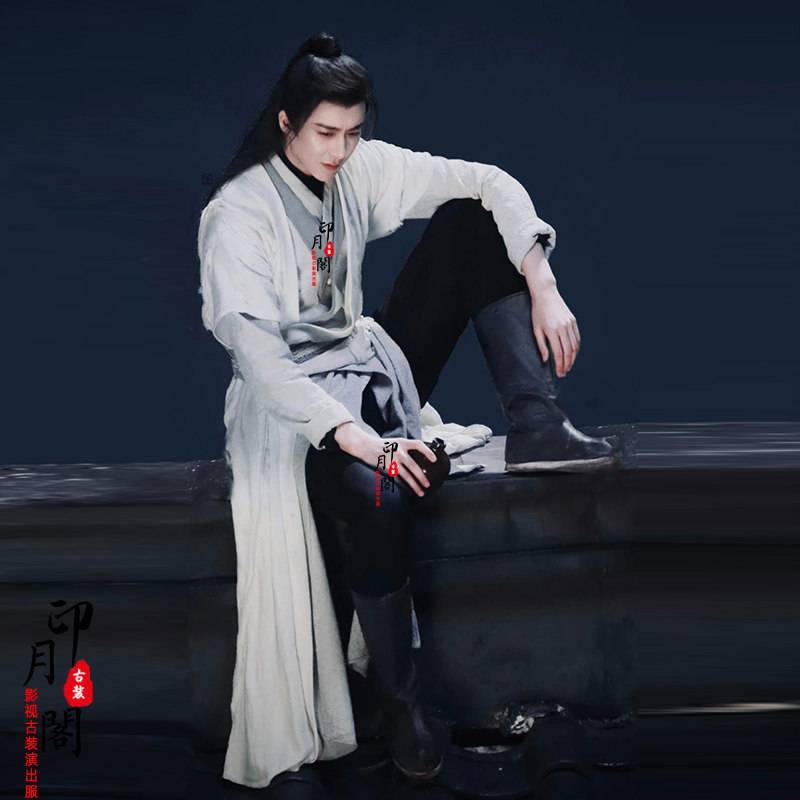 古装影视刘宇宁宇宁同款白色男士汉服武侠剑客民族服装