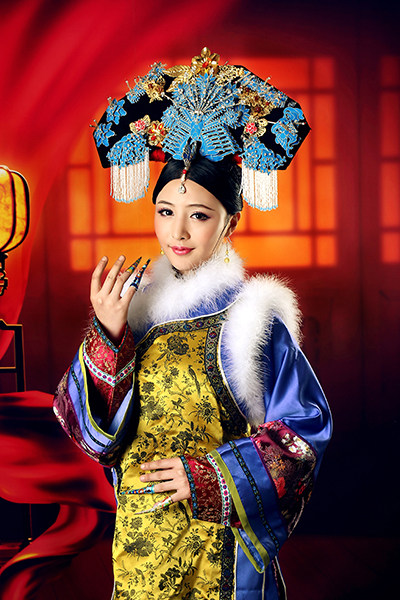 古装影视甄嬛华妃同款清朝格格服旗福晋服满民族服装