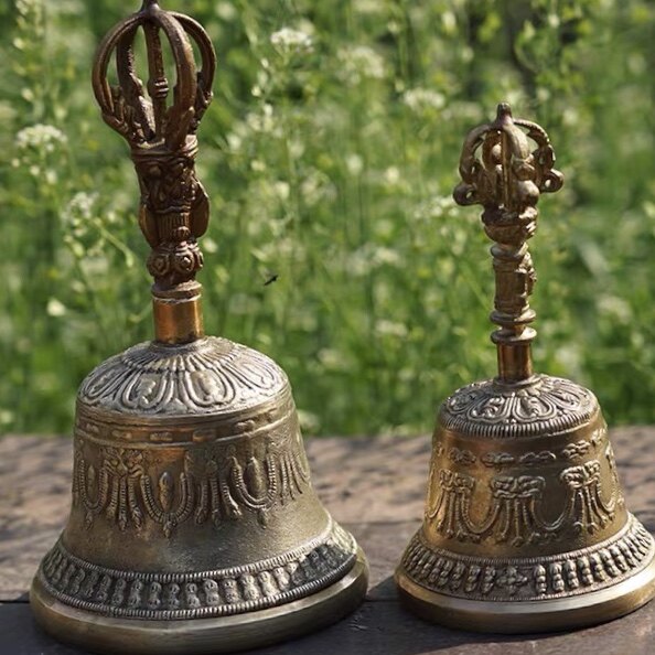 德国麦尔佛铃印度手工纯铜手摇撞铃冥想疗愈摆件