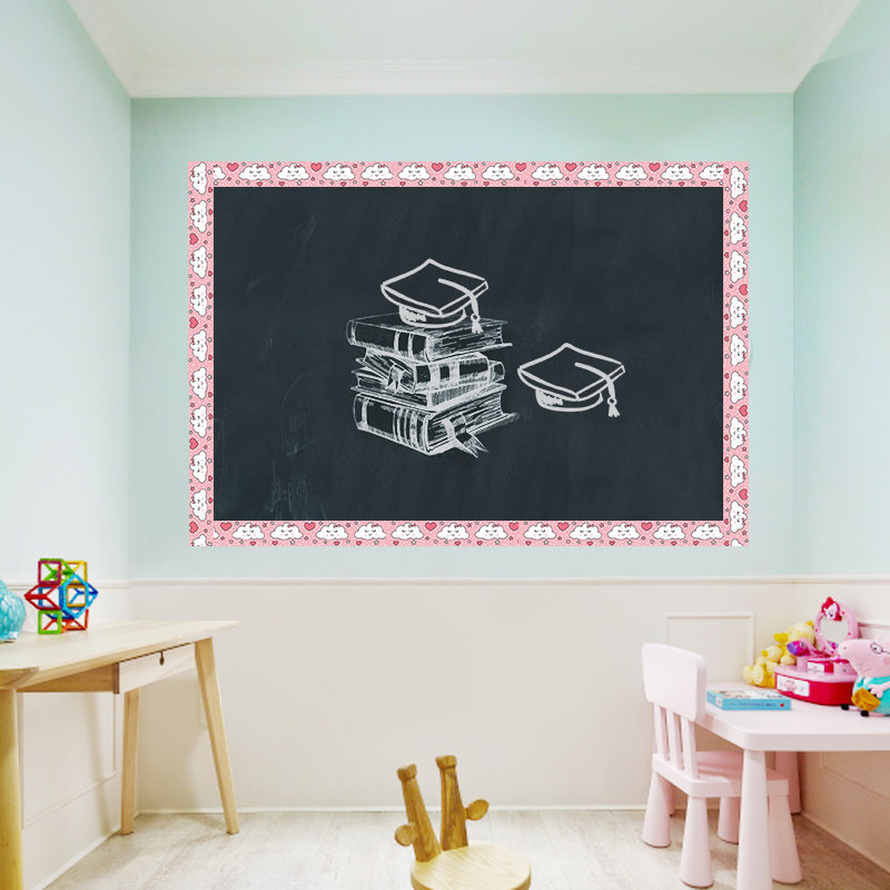 儿童涂鸦黑板白板自粘边框装饰家用可移墙贴