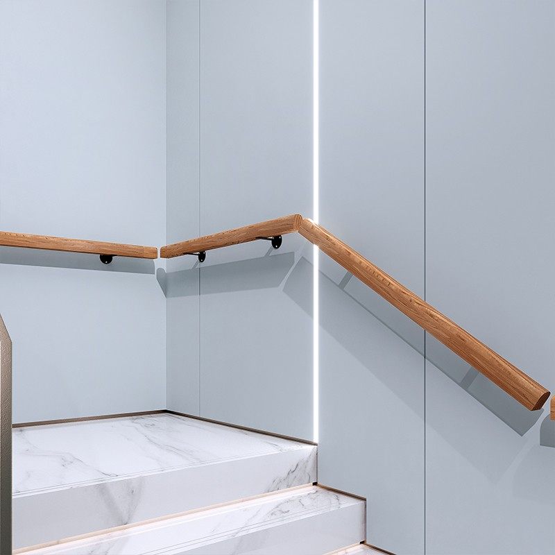 扶手楼梯靠墙实木室内别墅阁楼走廊木质栏杆楼梯扶手