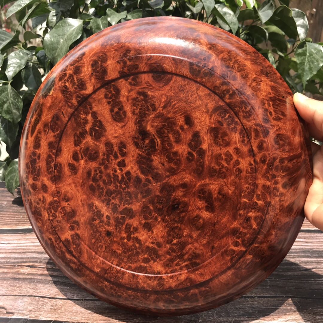 树瘤果盘满瘤疤摆件缅甸花梨瘿木精品满花茶盘果盆