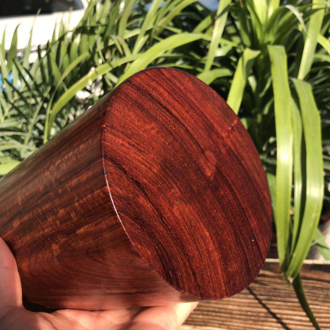 红木虎皮纹笔筒缅甸花梨木大果紫檀水波纹收藏画筒实木精美收纳筒