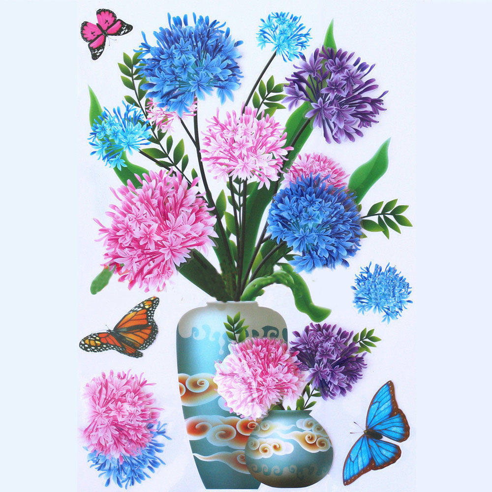 2022网红同款玫瑰玫瑰花花瓶贴纸墙自房间3d墙贴