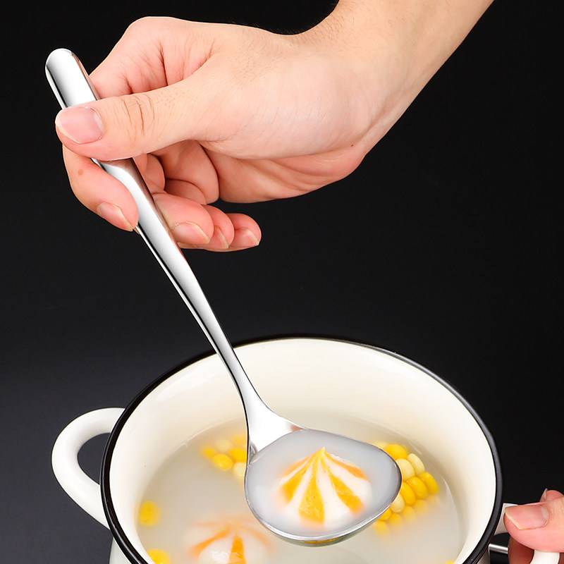 不锈钢大头勺子加长加深汤勺汤圆创意汤匙厨房汤勺