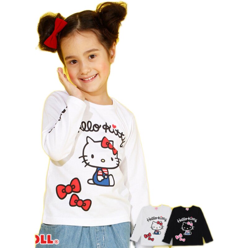 babydoll童装日本限定圆领纯棉卡通可爱女童长袖t恤