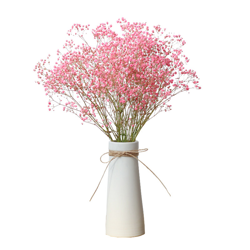 满天星干花陶瓷花瓶水养鲜花客厅插花摆件餐桌花瓶