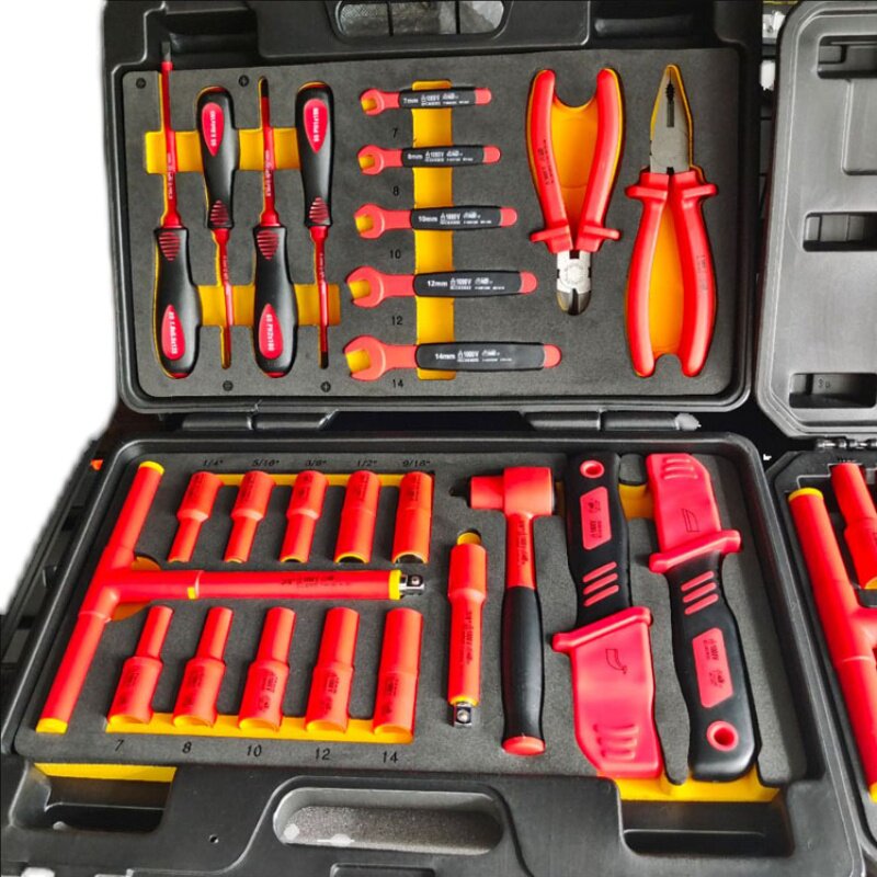 工具台湾工俱人新能源绝缘套装汽车维修组套电工机修汽车检测仪