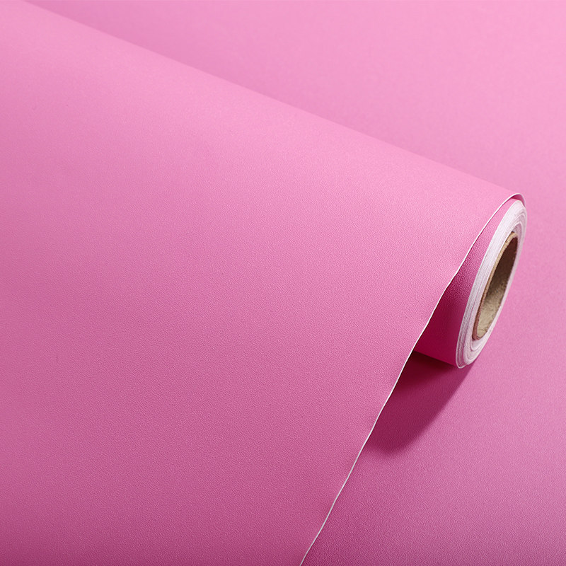 自粘加厚纯色贴纸粉红色墙纸不透素色大学生寝室软装墙贴