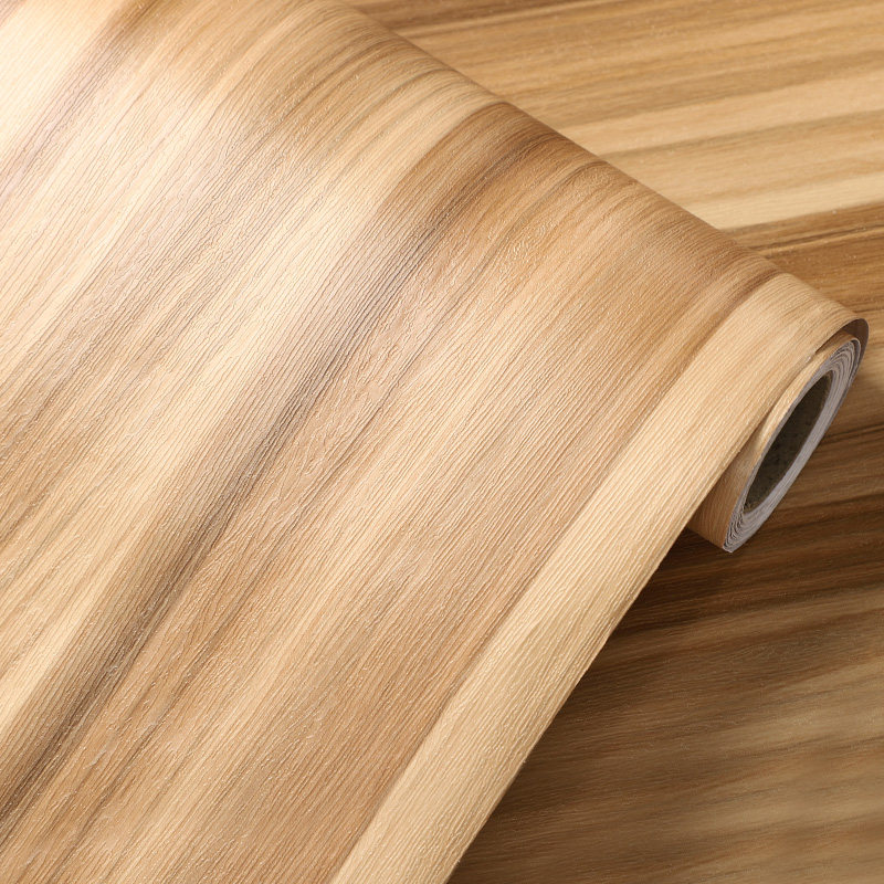 挪威班木复古木纹贴纸自粘墙纸褐色条纹家具软装墙贴
