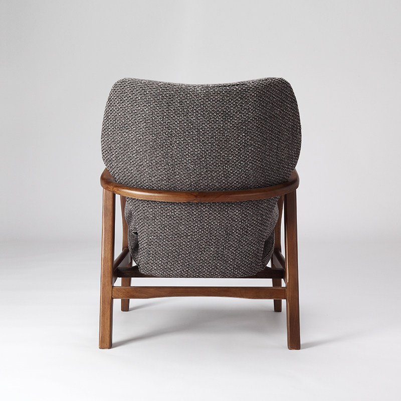 北欧单人沙发椅现代简约实木扶手椅靠背座椅家用阳台休闲椅子懒人