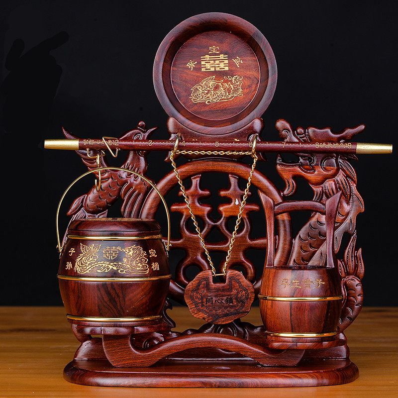 子孙桶实木马桶红木子孙桶摆件红酸枝子孙宝桶嫁妆结婚庆礼品马桶