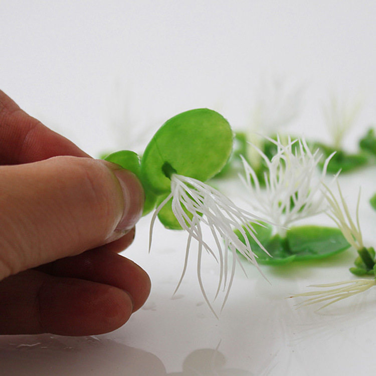 浮萍水草仿真塑料带根鱼缸水面装饰飘浮假草造景