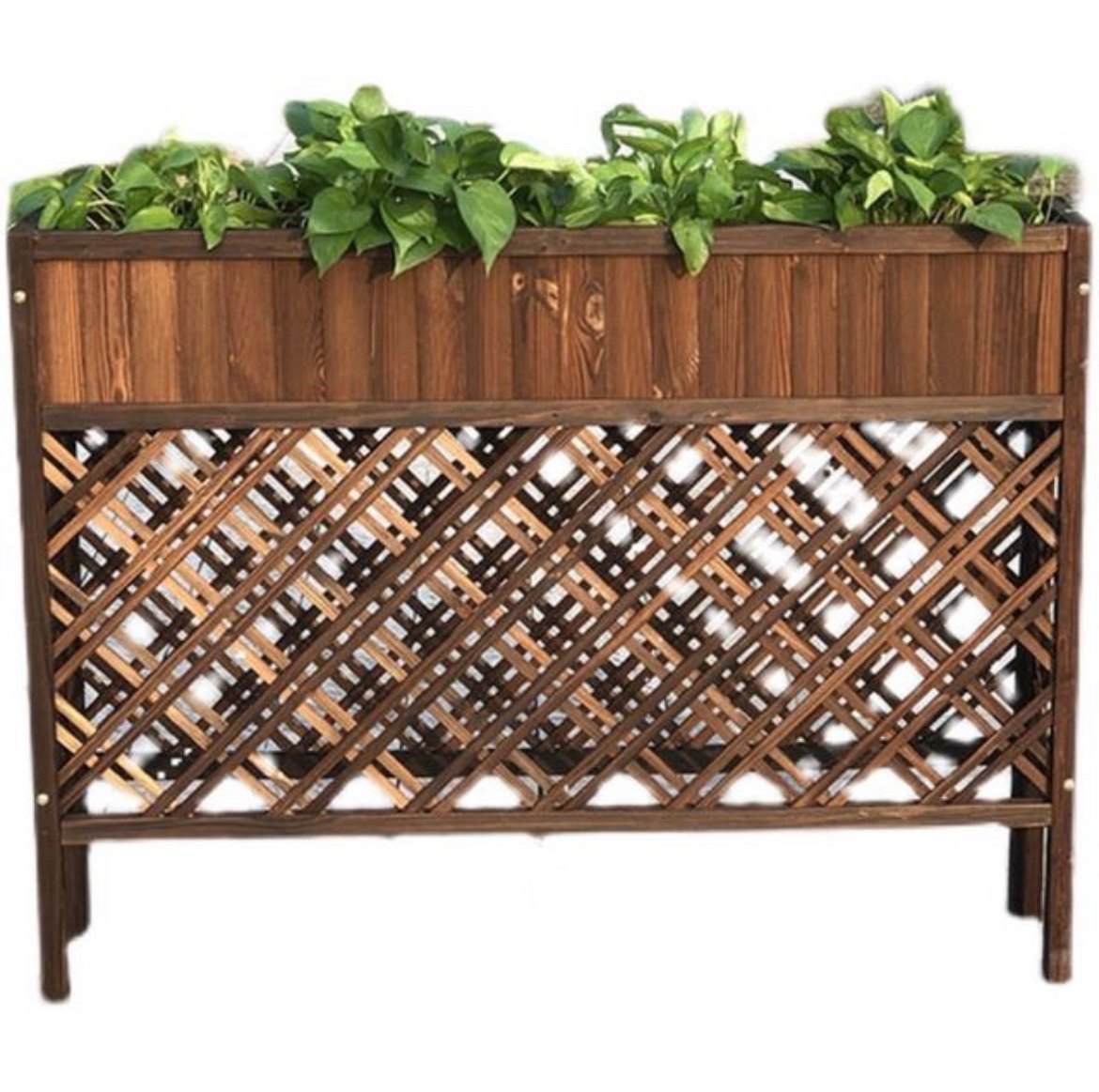 防腐木花架户外网格花箱庭院阳台木栅栏饭店餐厅隔断办公室花格栅